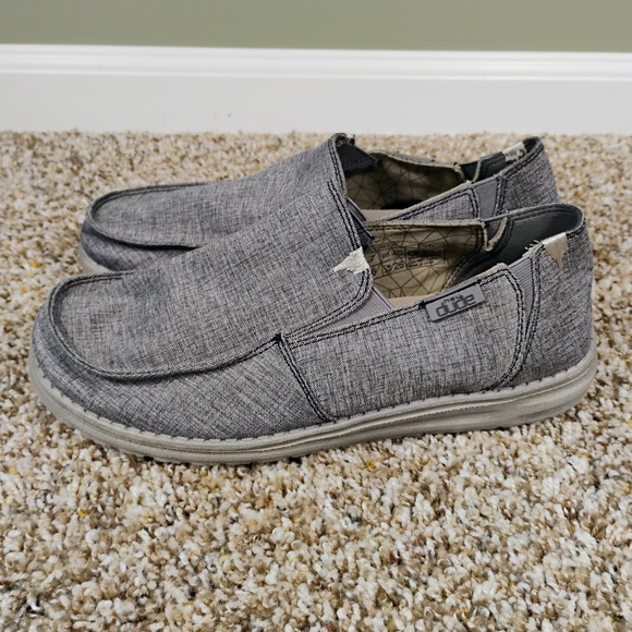 Hey Dude Chan Stretch Shoes Mens Size 7 Grey Steel Slip On Casual Comfort - Picture 3 of 9